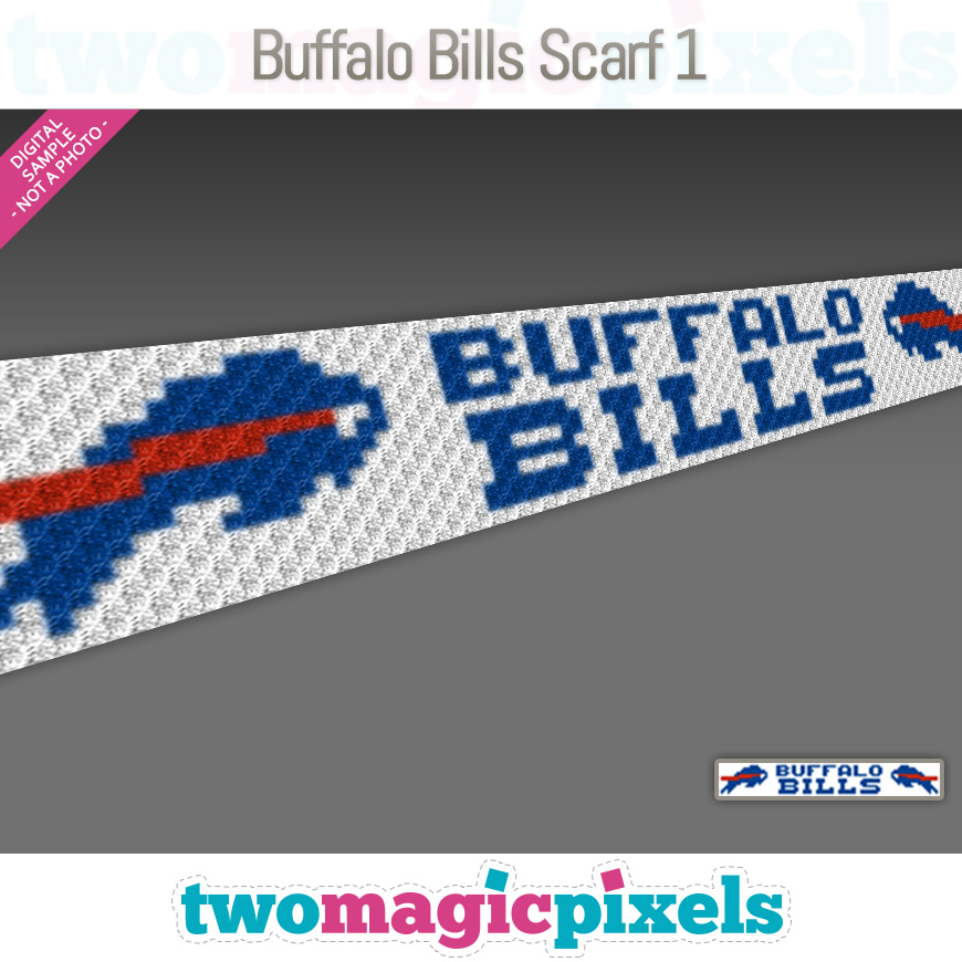 Buffalo Bills Scarf 1 by Two Magic Pixels