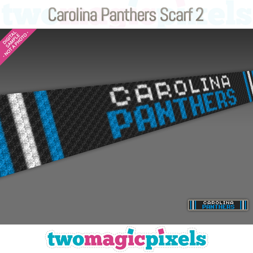 Carolina Panthers Scarf 2 by Two Magic Pixels