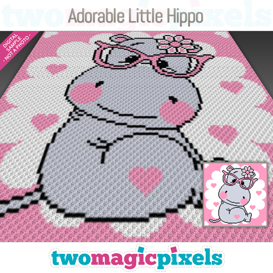 Adorable Little Hippo by Two Magic Pixels