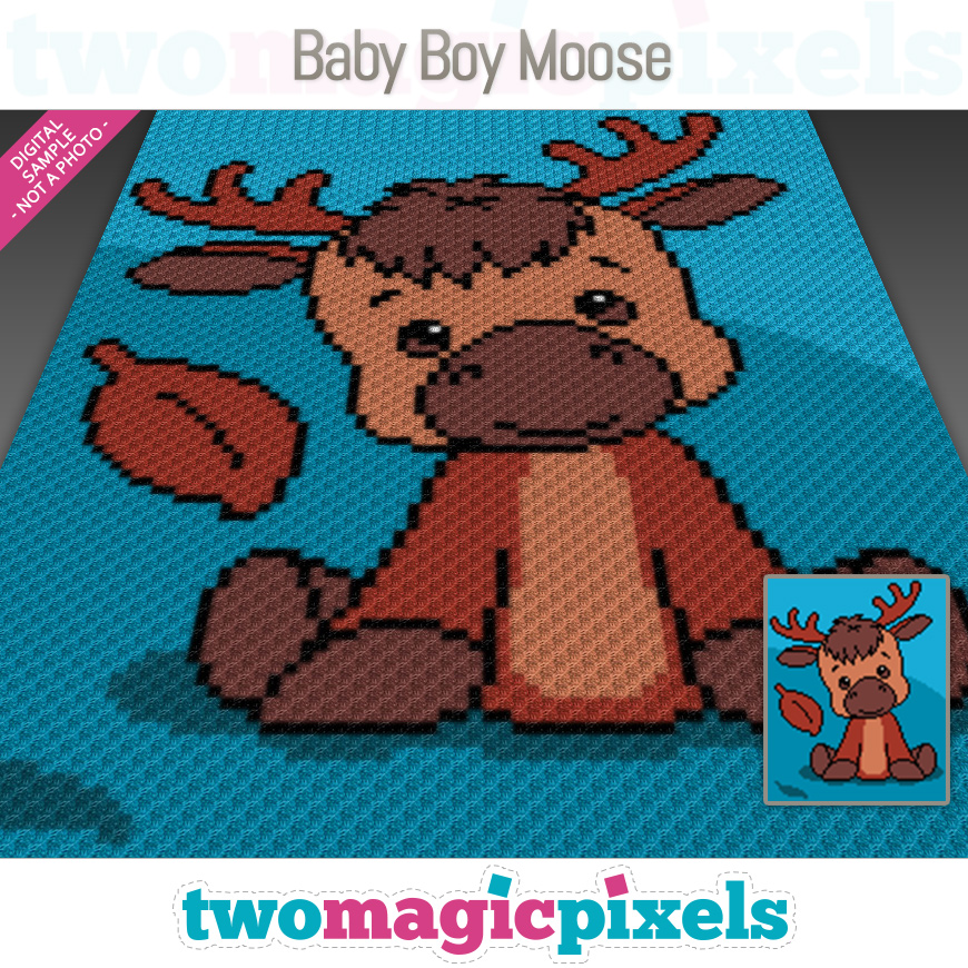 Baby Boy Moose by Two Magic Pixels