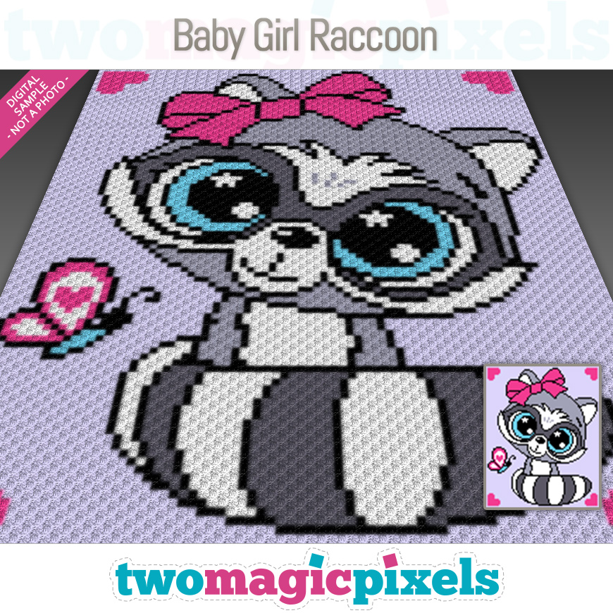 Baby Girl Raccoon by Two Magic Pixels
