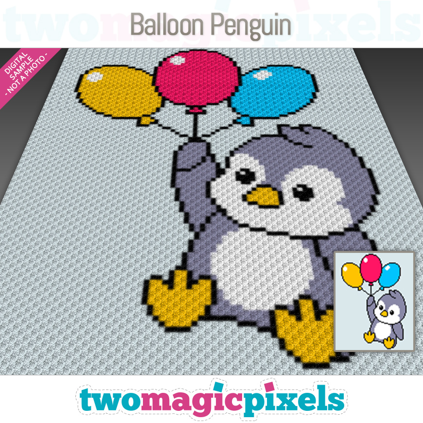 Balloon Penguin by Two Magic Pixels