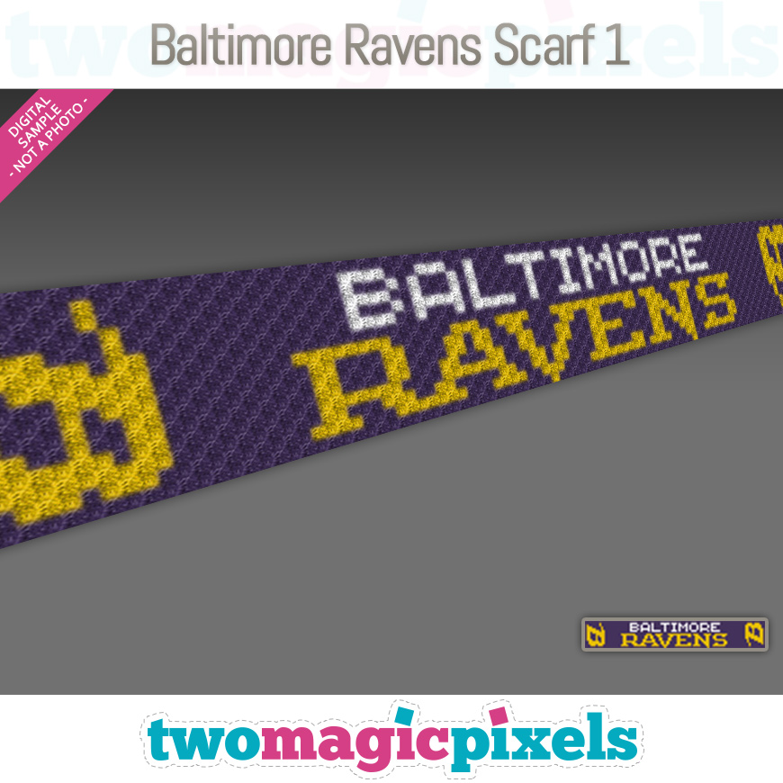 Baltimore Ravens Scarf 1 by Two Magic Pixels