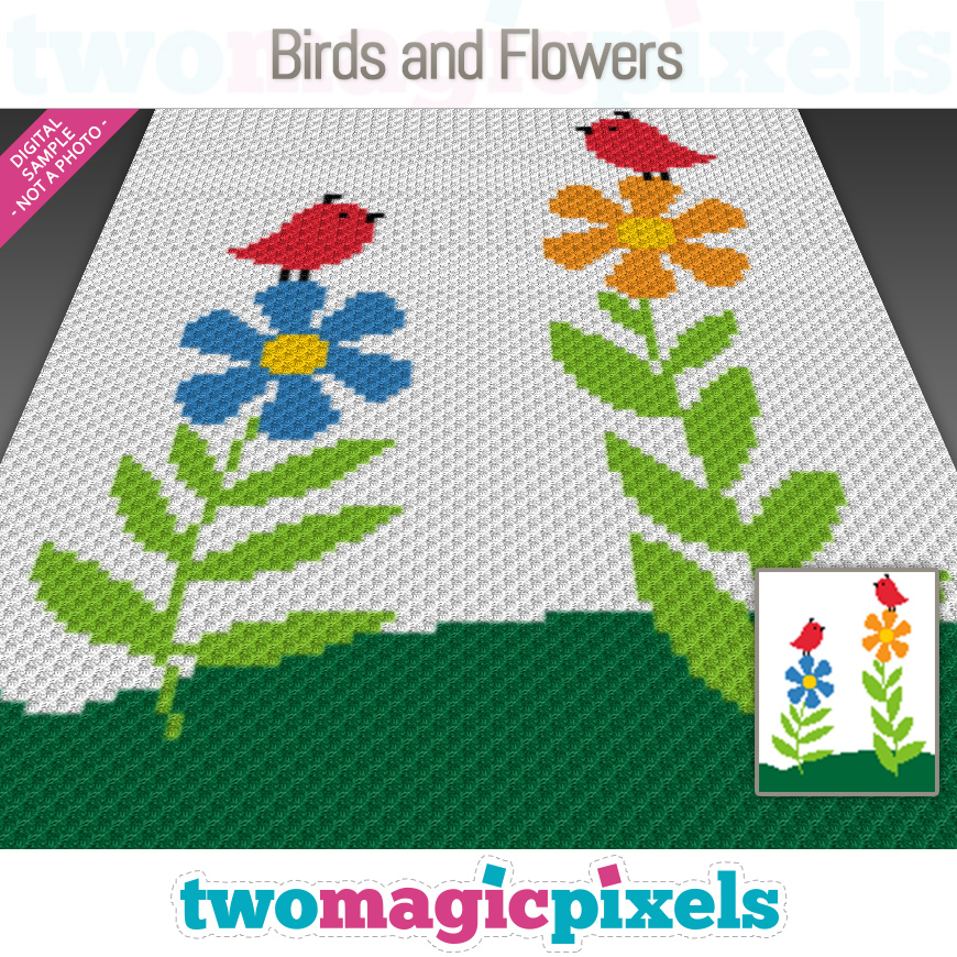 Birds and Flowers by Two Magic Pixels