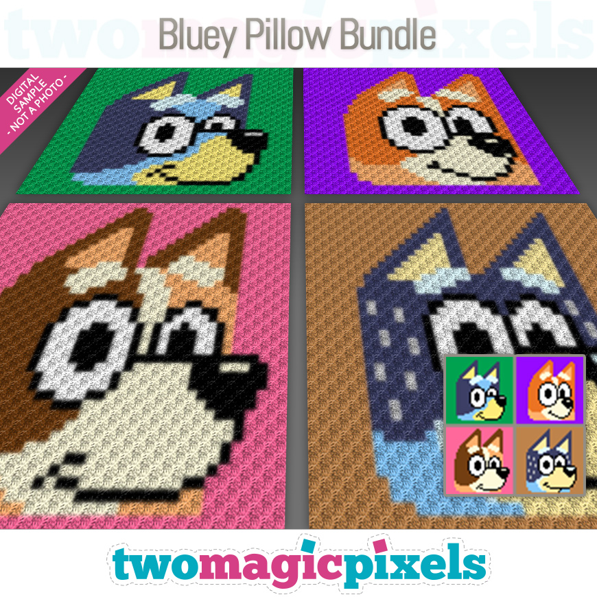 Bluey Pillow Bundle by Two Magic Pixels
