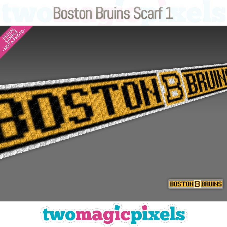 Boston Bruins Scarf 1 by Two Magic Pixels
