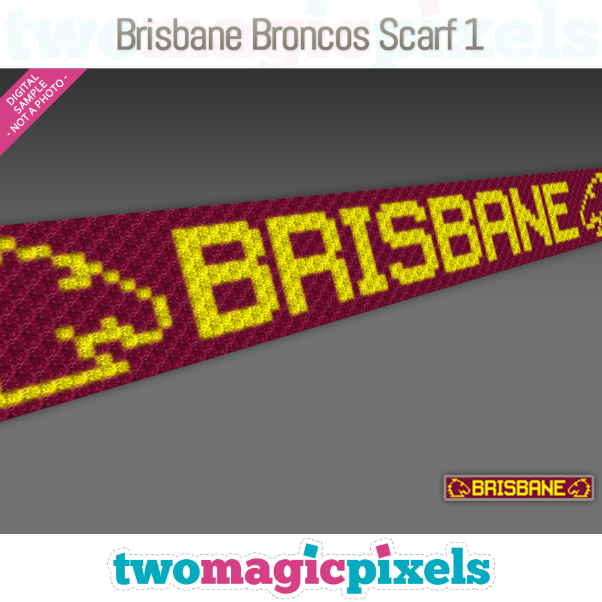 Brisbane Broncos Scarf 1 by Two Magic Pixels