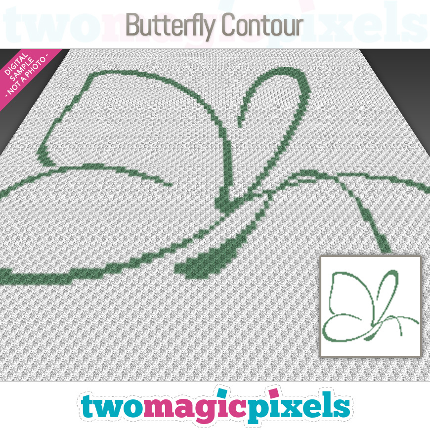 Butterfly Contour by Two Magic Pixels