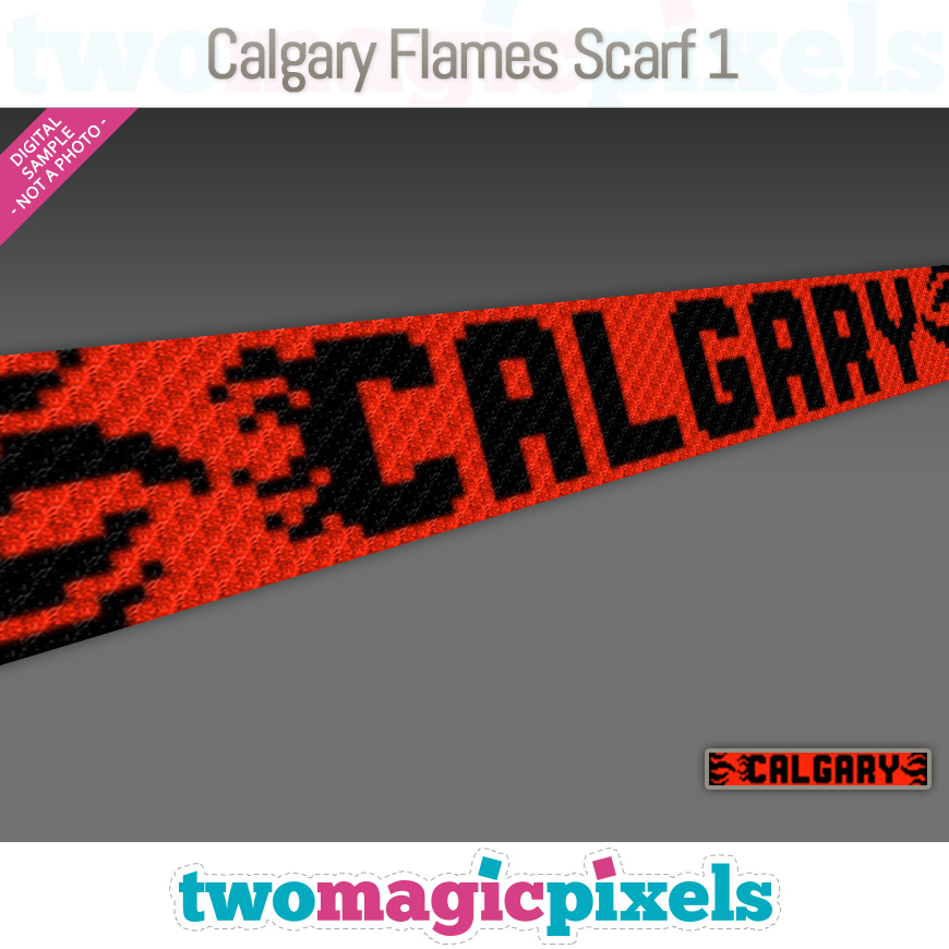 Calgary Flames Scarf 1 by Two Magic Pixels