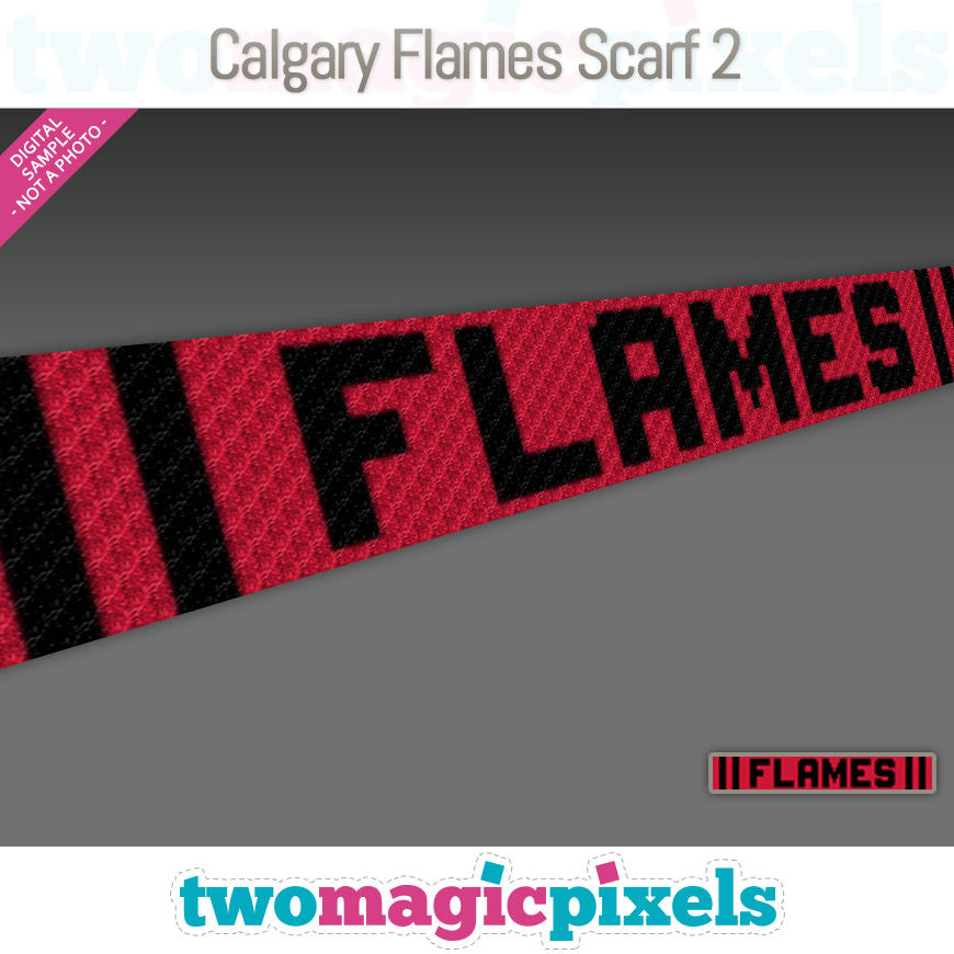 Calgary Flames Scarf 2 by Two Magic Pixels