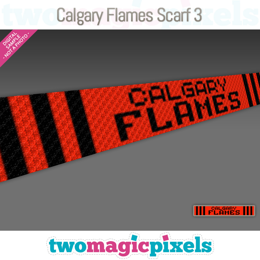 Calgary Flames Scarf 3 by Two Magic Pixels