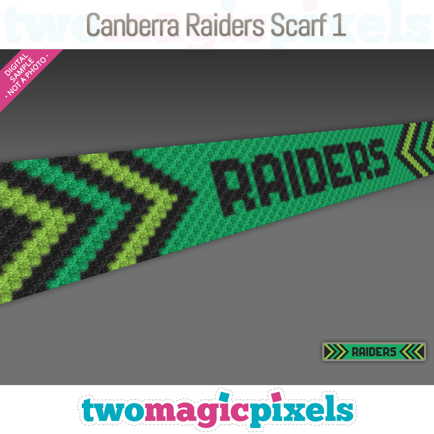 Canberra Raiders Scarf 1 by Two Magic Pixels