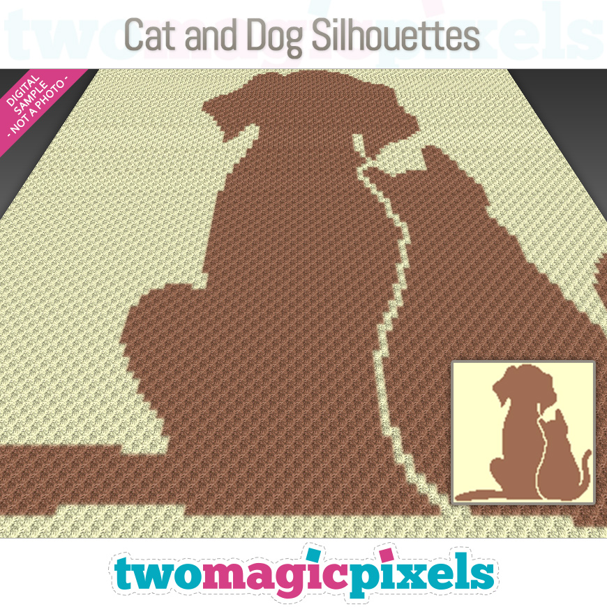 Cat and Dog Silhouettes by Two Magic Pixels