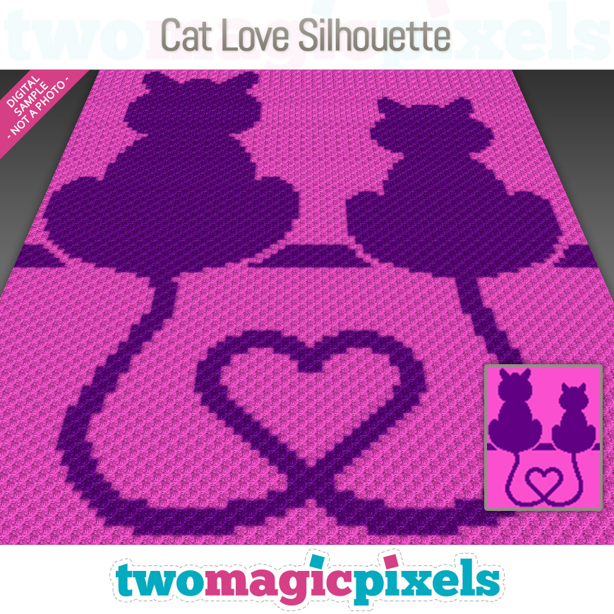 Cat Love Silhouette by Two Magic Pixels