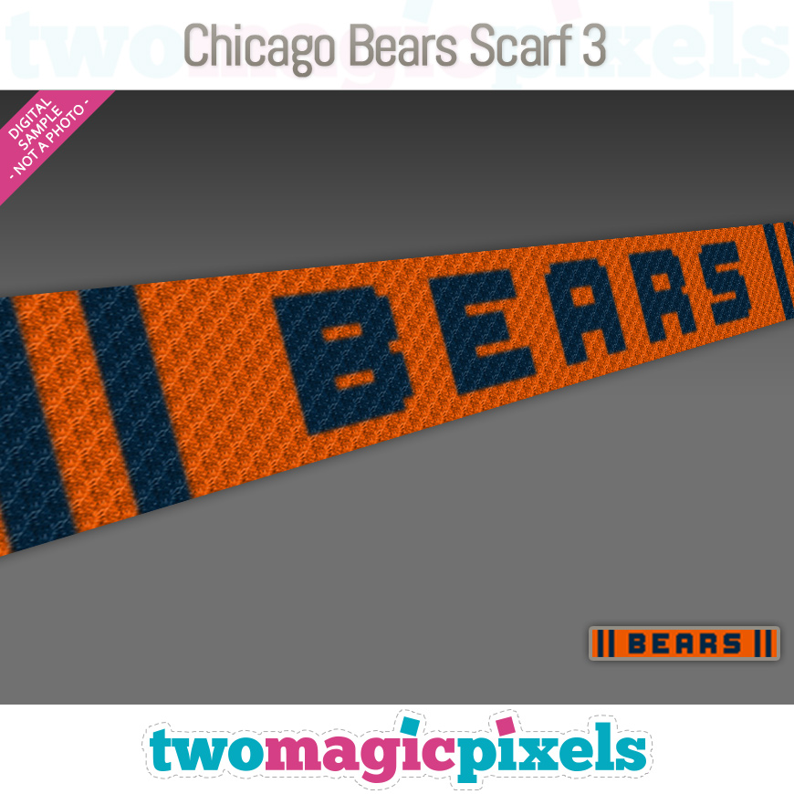 Chicago Bears Scarf 3 by Two Magic Pixels