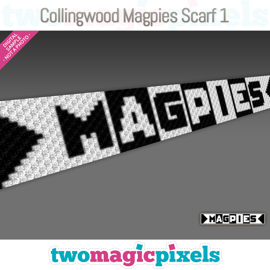 Collingwood Magpies Scarf 2 by Two Magic Pixels
