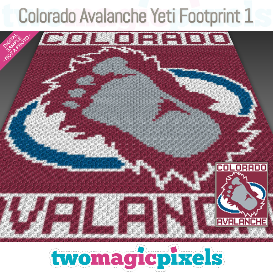 Colorado Avalanche Yeti Footprint 1 by Two Magic Pixels