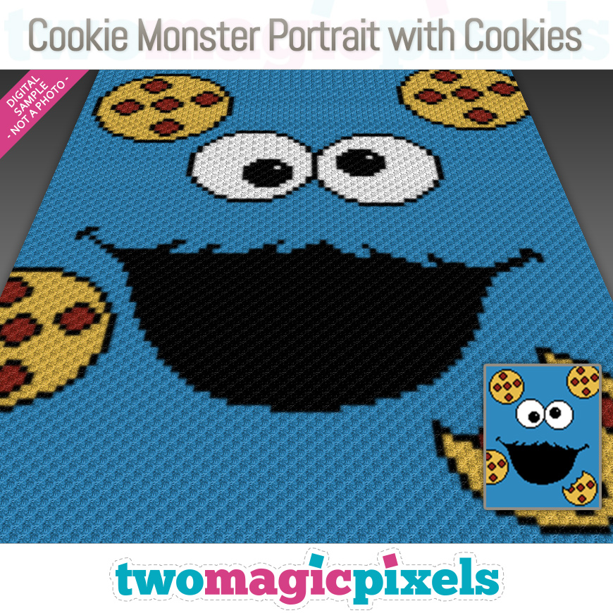 Cookie Monster Portrait with Cookies by Two Magic Pixels