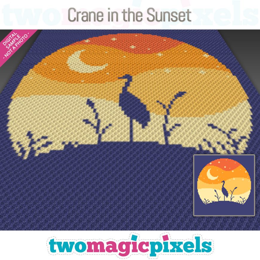 Crane in the Sunset by Two Magic Pixels