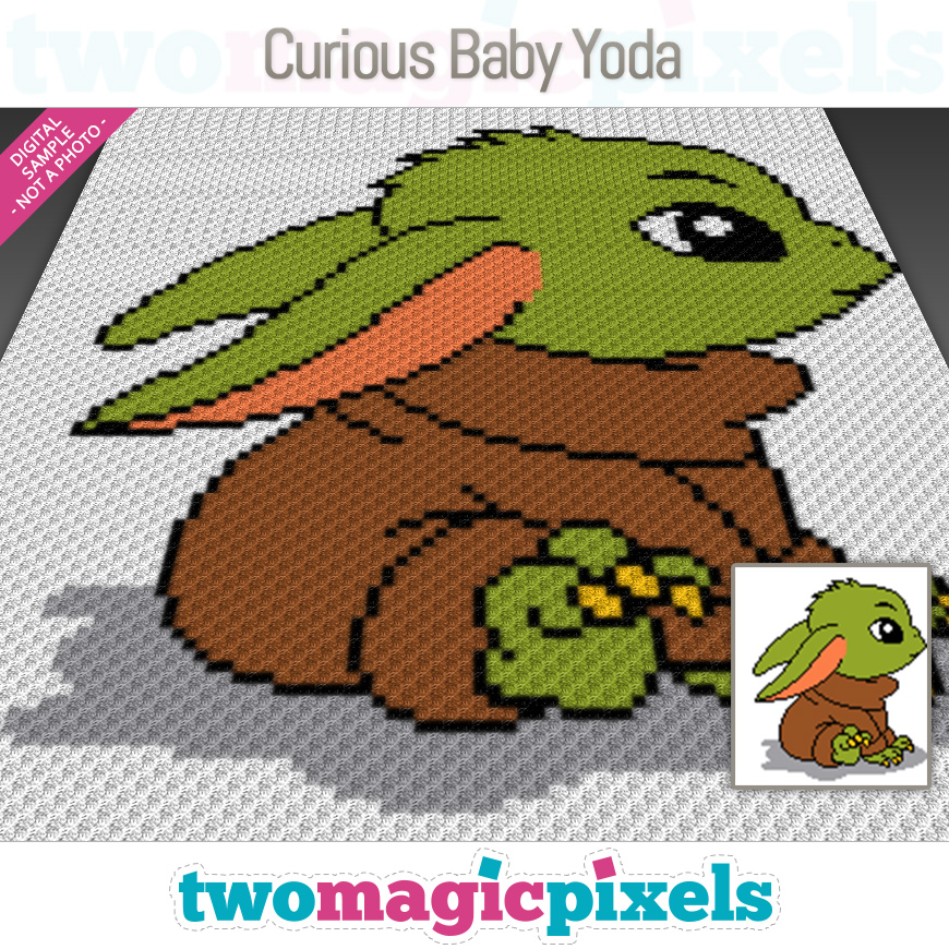 Curious Baby Yoda by Two Magic Pixels
