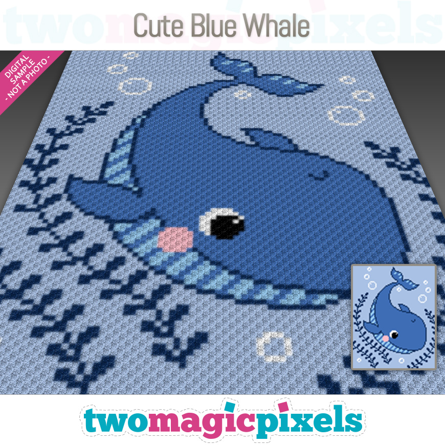 Cute Blue Whale by Two Magic Pixels