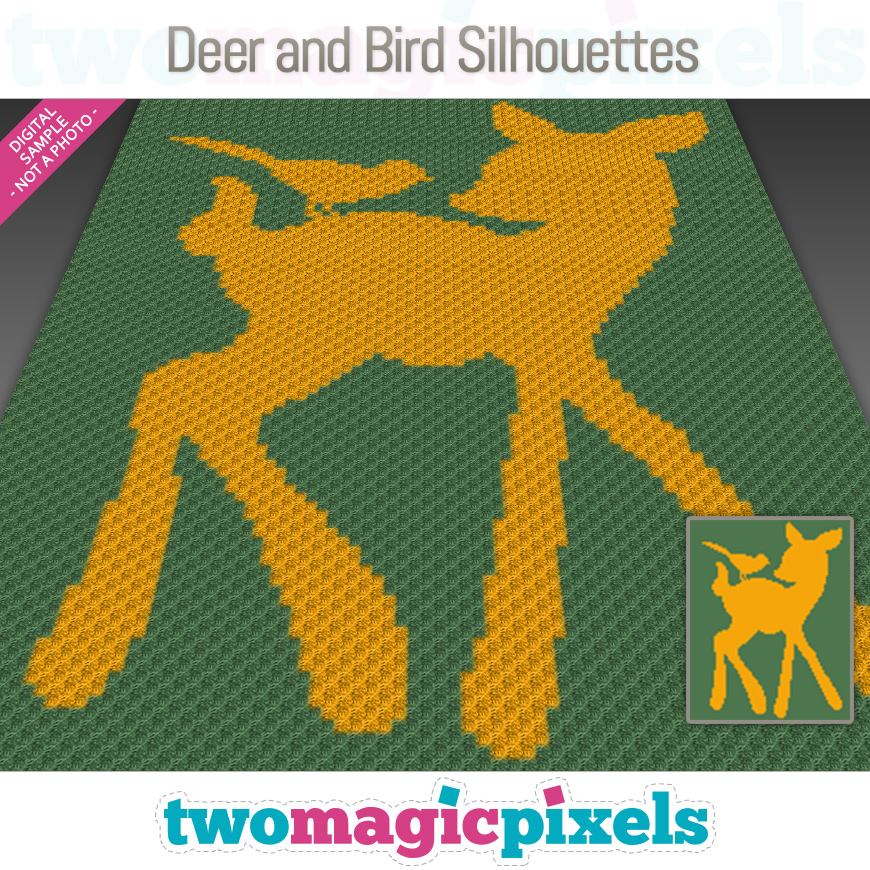 Deer and Bird Silhouettes by Two Magic Pixels
