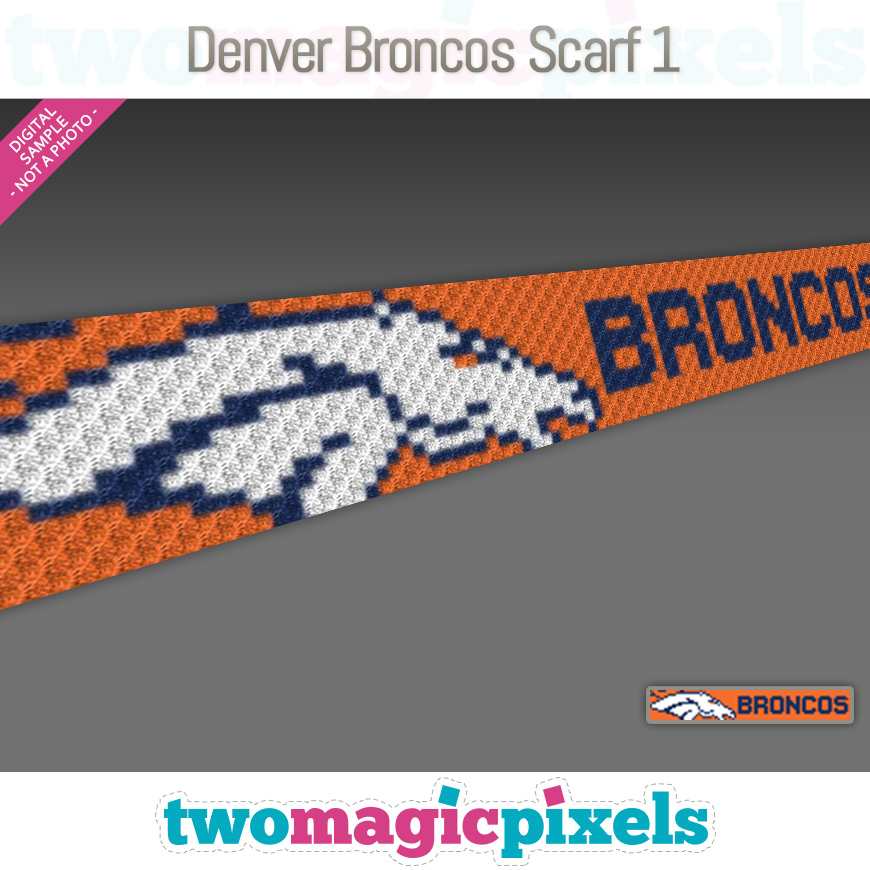 Denver Broncos Scarf 1 by Two Magic Pixels