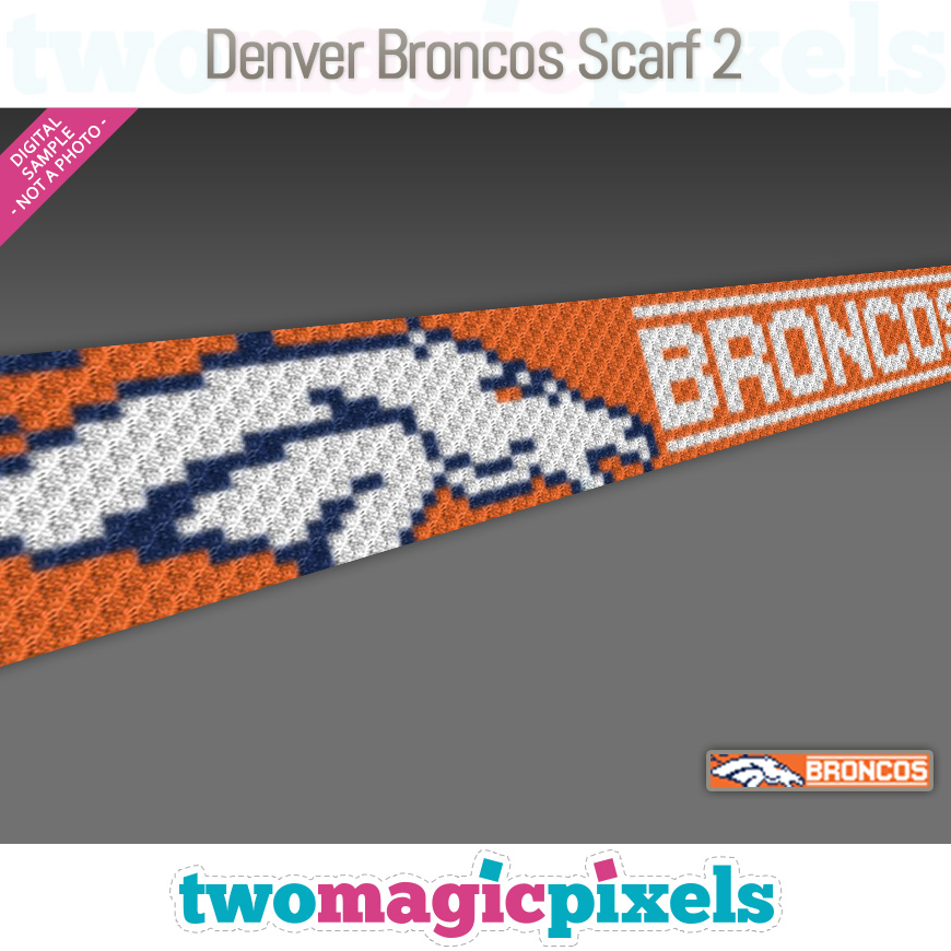 Denver Broncos Scarf 2 by Two Magic Pixels