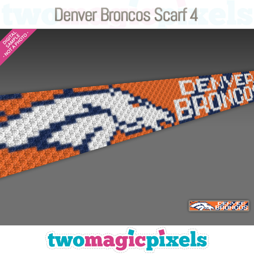 Denver Broncos Scarf 4 by Two Magic Pixels