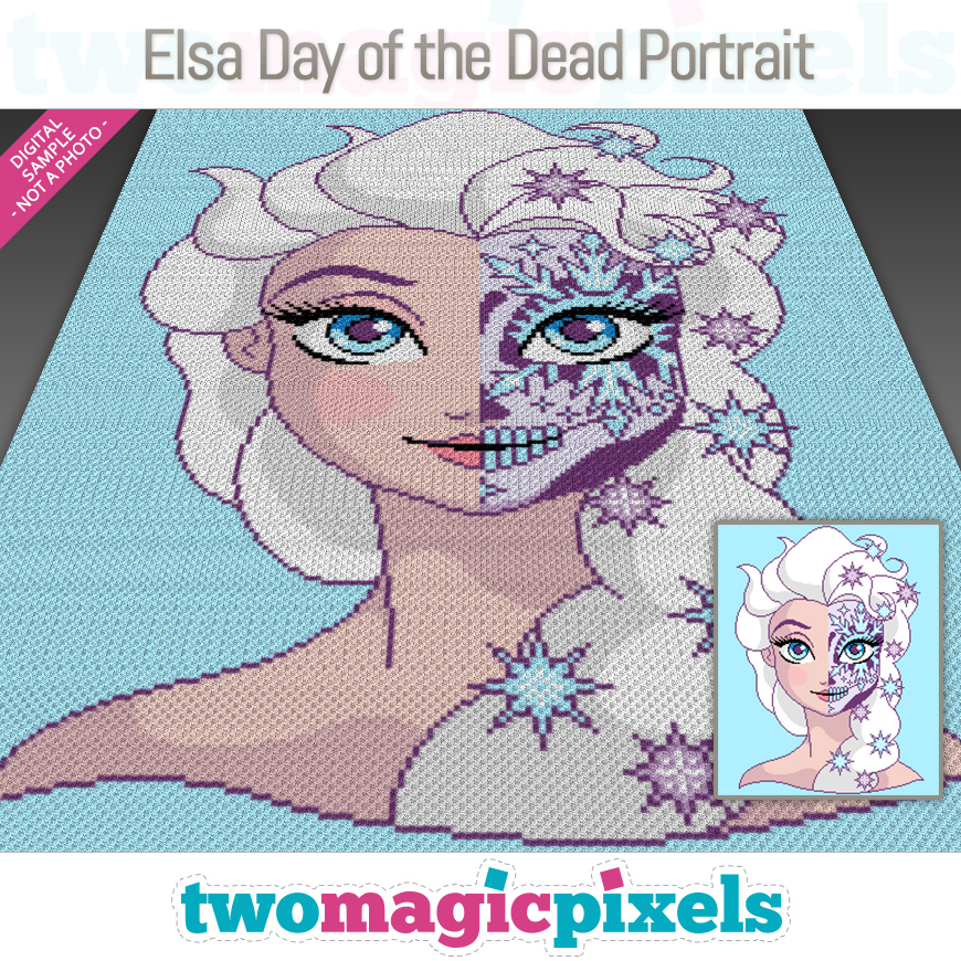 Elsa Day of the Dead Portrait by Two Magic Pixels