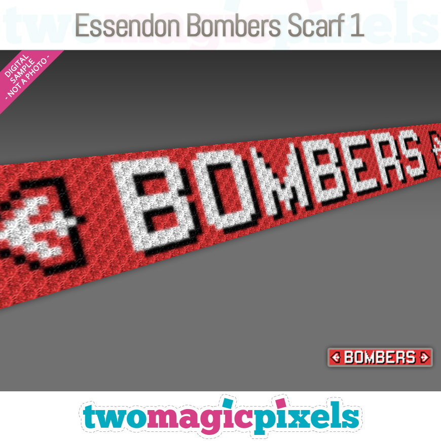 Essendon Bombers Scarf 1 by Two Magic Pixels