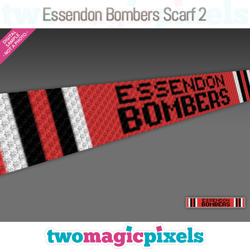 Essendon Bombers Scarf 2 by Two Magic Pixels