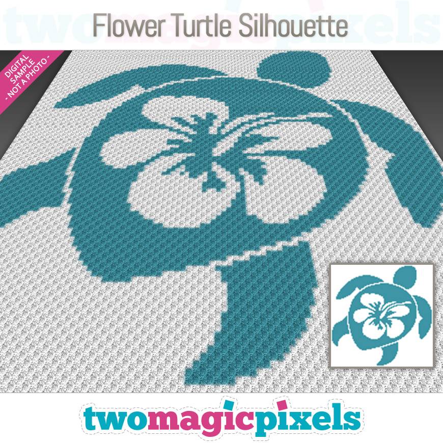 Flower Turtle Silhouette by Two Magic Pixels