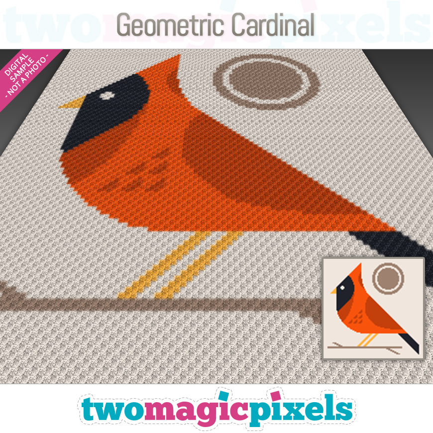 Geometric Cardinal by Two Magic Pixels