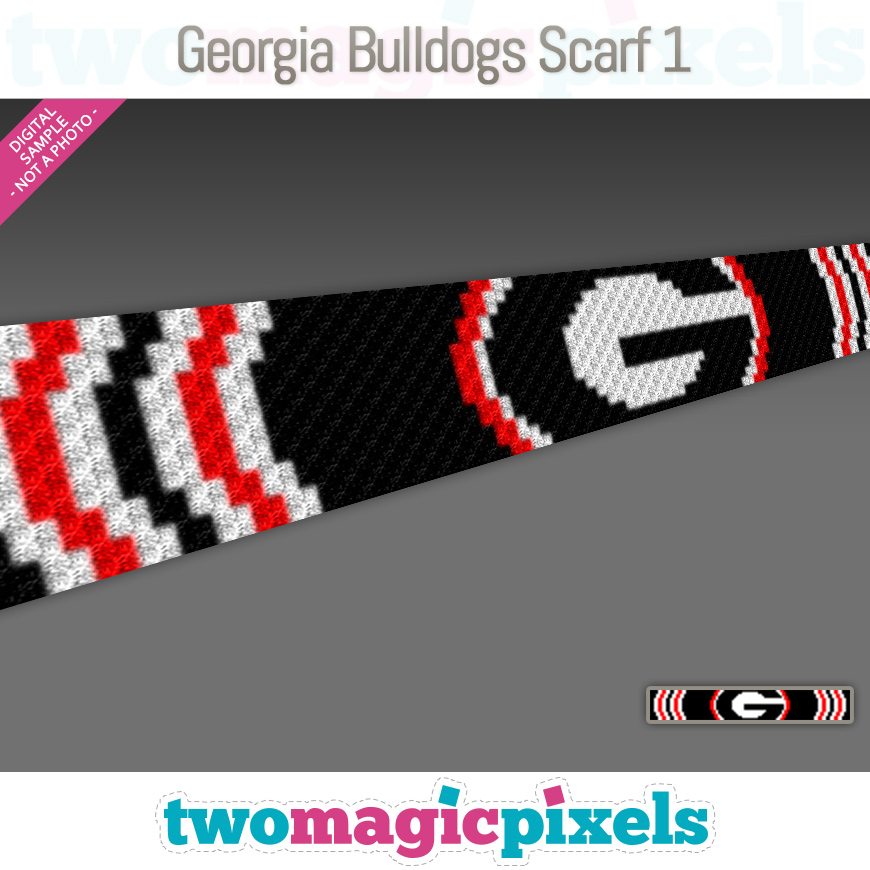 Georgia Bulldogs Scarf 1 by Two Magic Pixels
