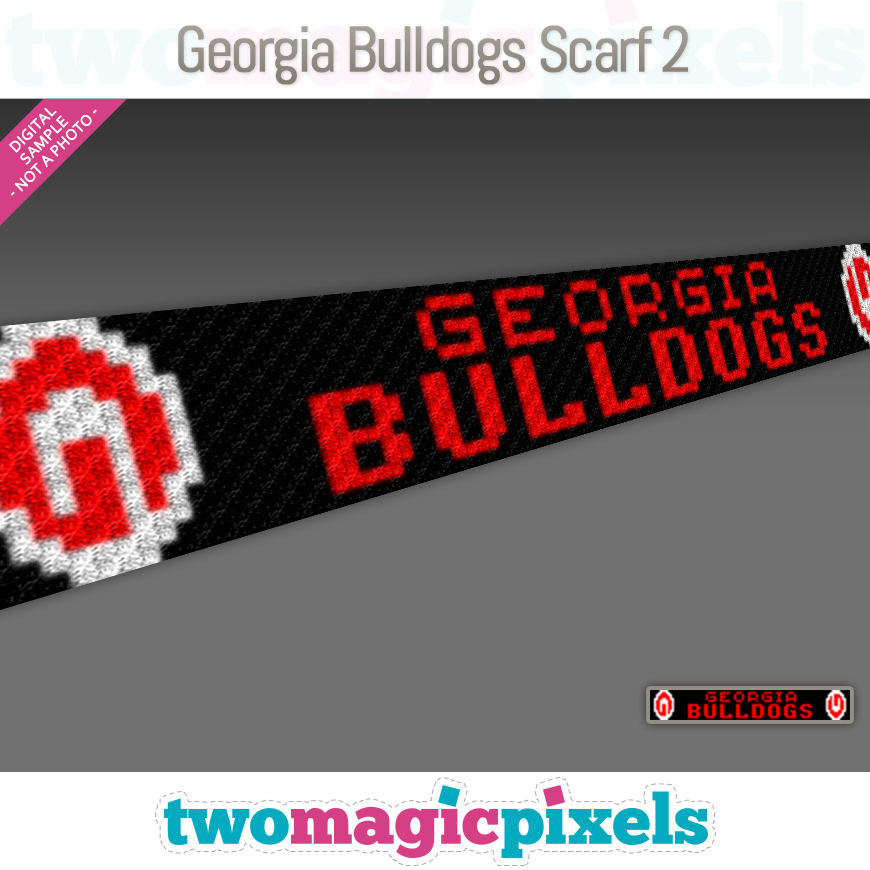 Georgia Bulldogs Scarf 2 by Two Magic Pixels