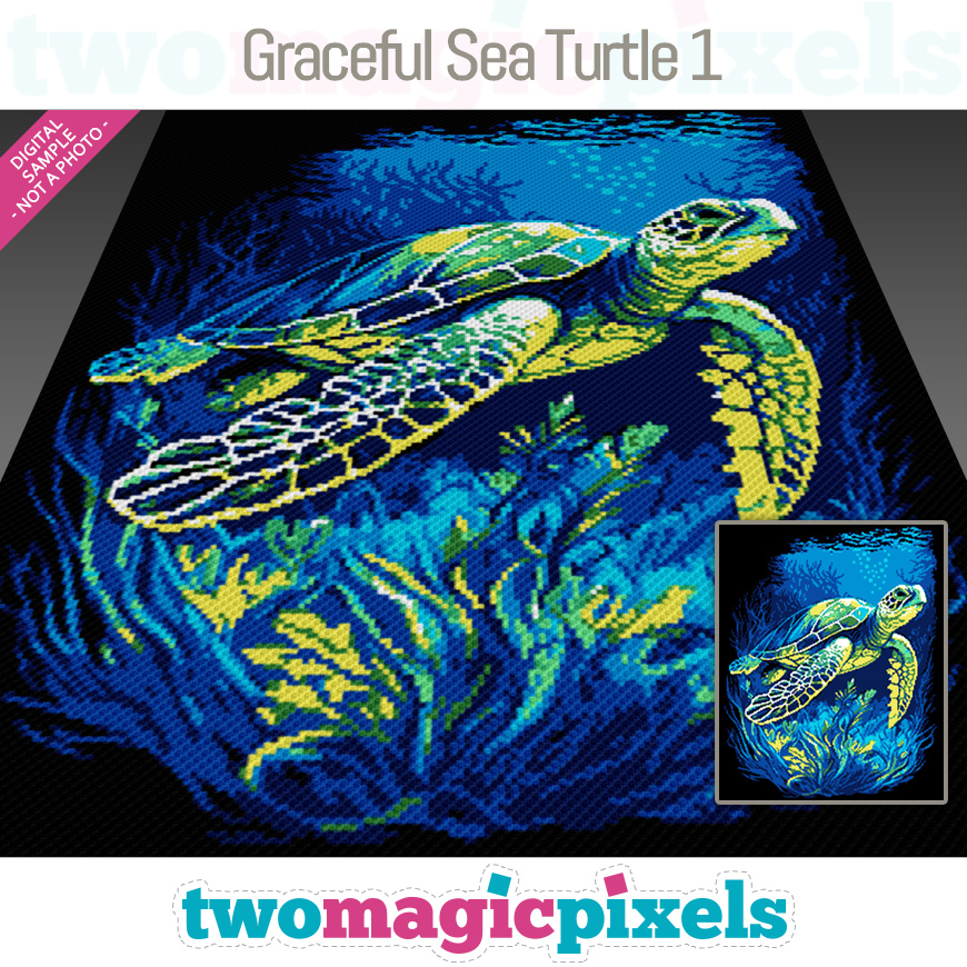 Graceful Sea Turtle 1 by Two Magic Pixels