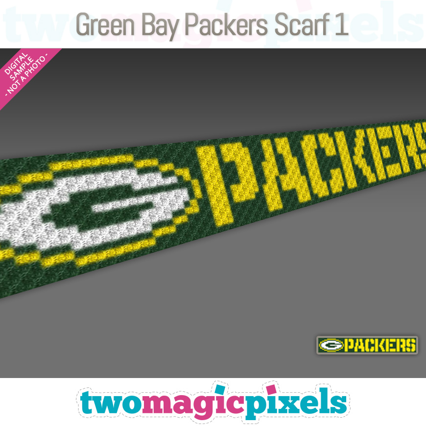 Green Bay Packers Scarf 1 by Two Magic Pixels