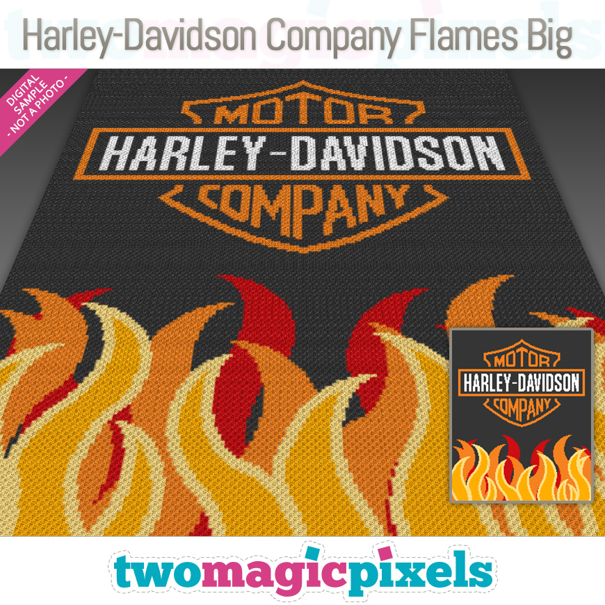Harley-Davidson Company Flames Big by Two Magic Pixels