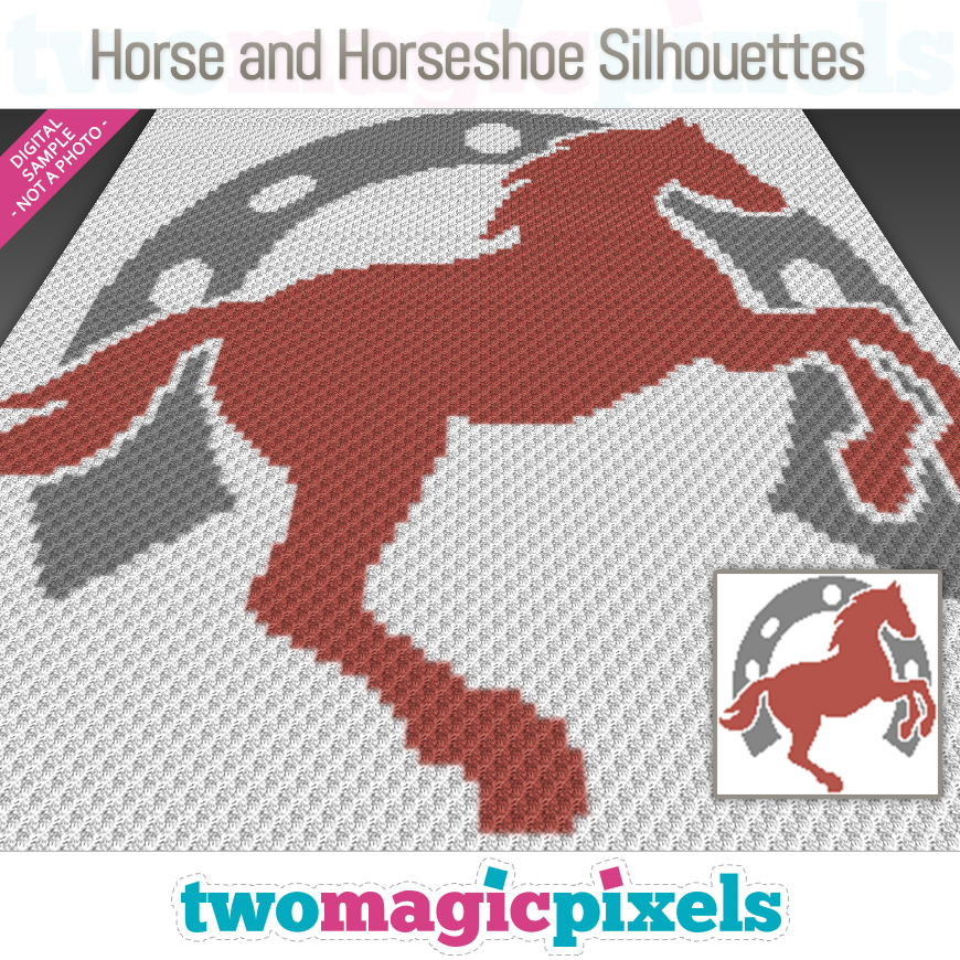 Horse and Horseshoe Silhouettes by Two Magic Pixels