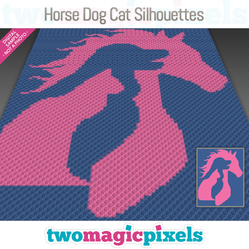 Horse Dog Cat Silhouettes by Two Magic Pixels