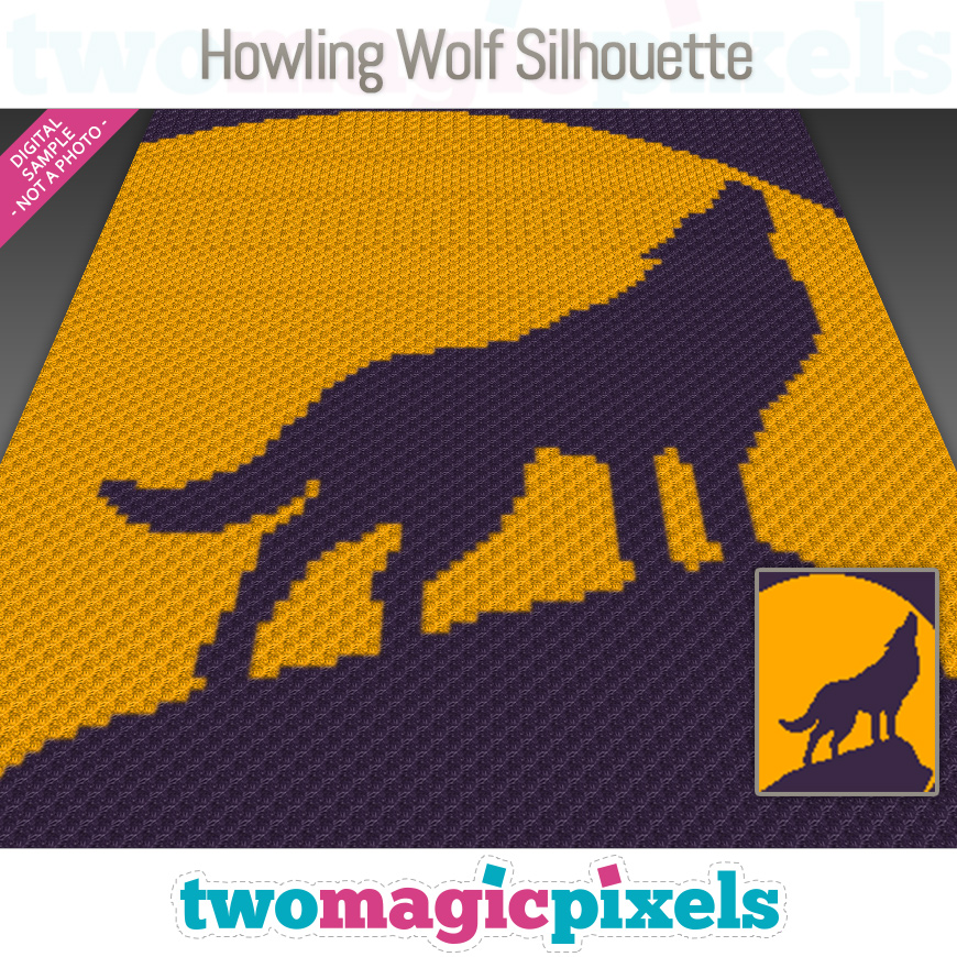 Howling Wolf Silhouette by Two Magic Pixels