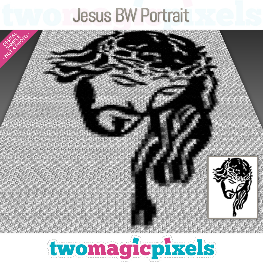 Jesus BW Portrait by Two Magic Pixels