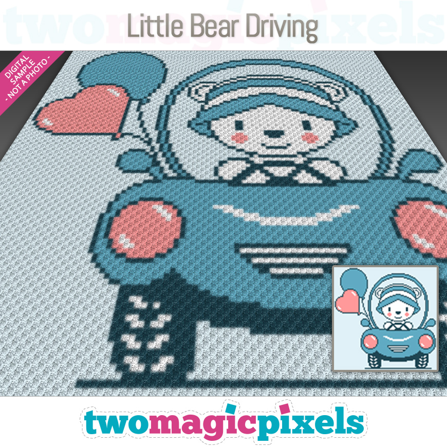 Little Bear Driving by Two Magic Pixels