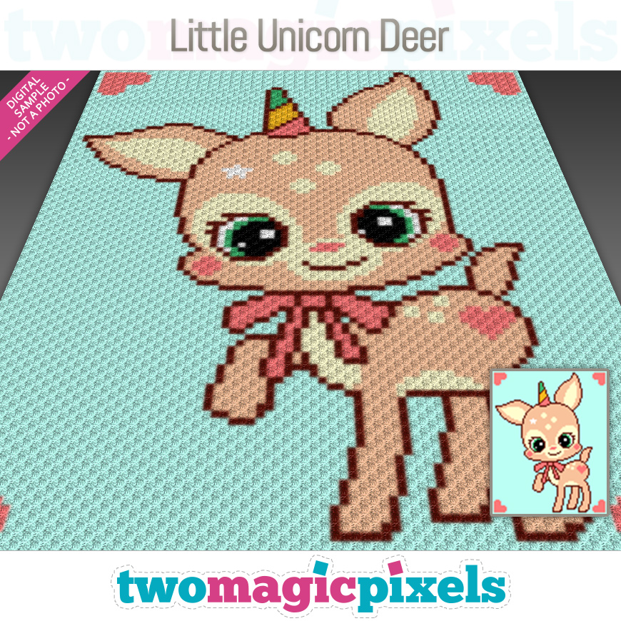 Little Unicorn Deer by Two Magic Pixels