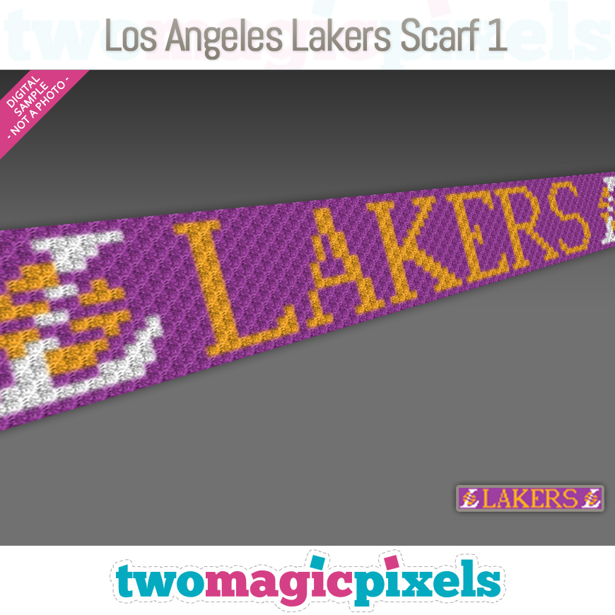 Los Angeles Lakers Scarf 1 by Two Magic Pixels