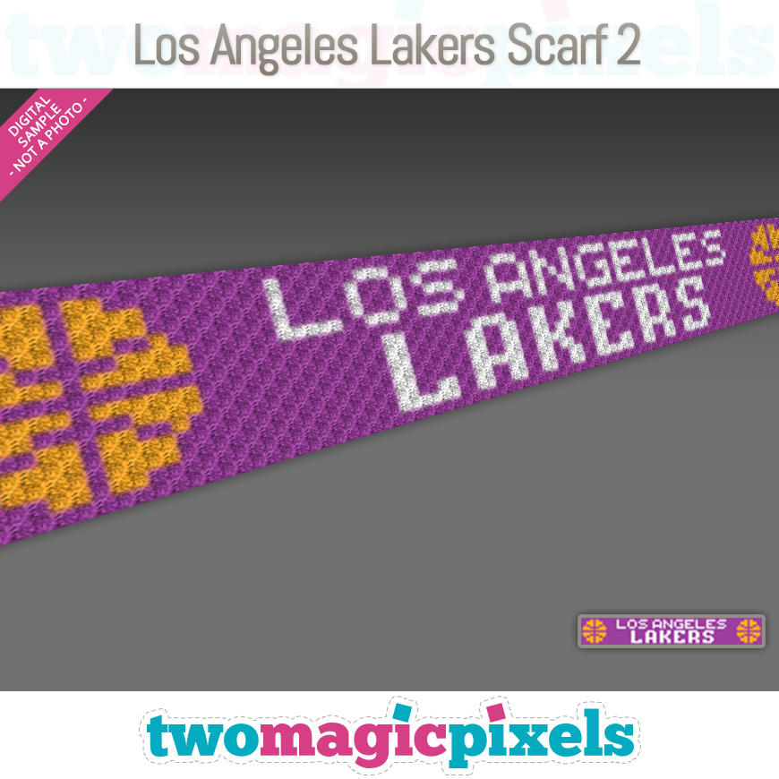Los Angeles Lakers Scarf 2 by Two Magic Pixels