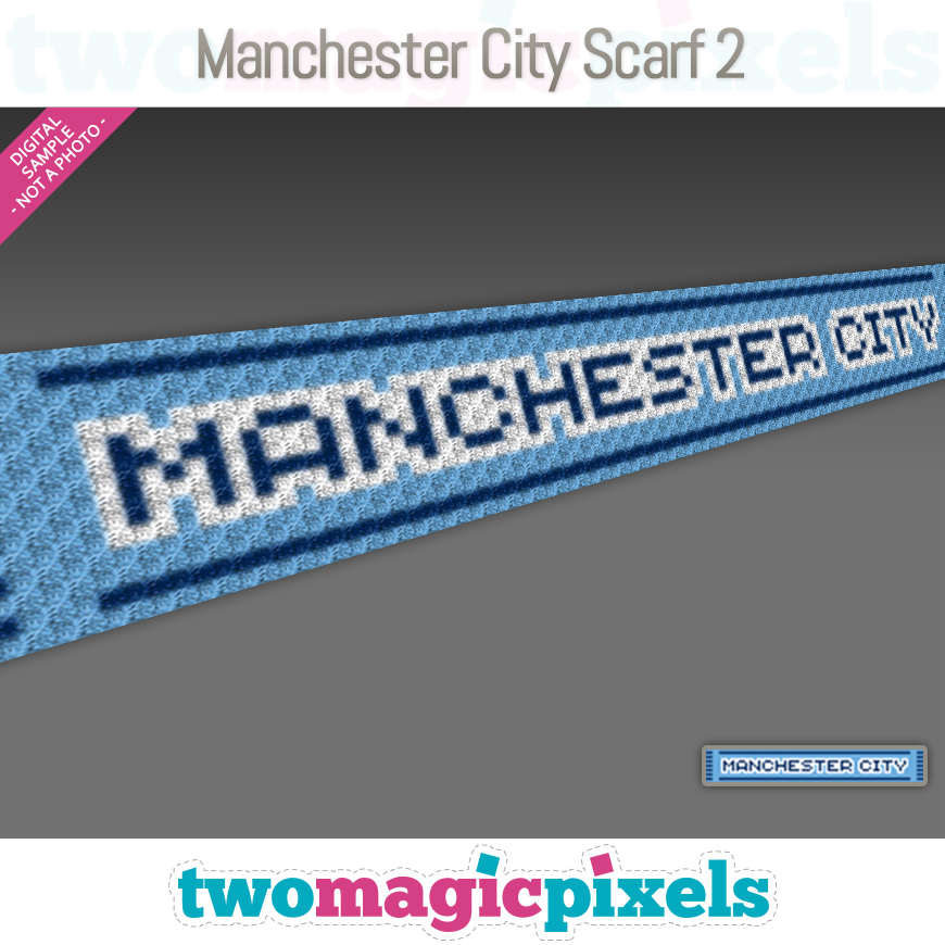 Manchester City Scarf 2 by Two Magic Pixels