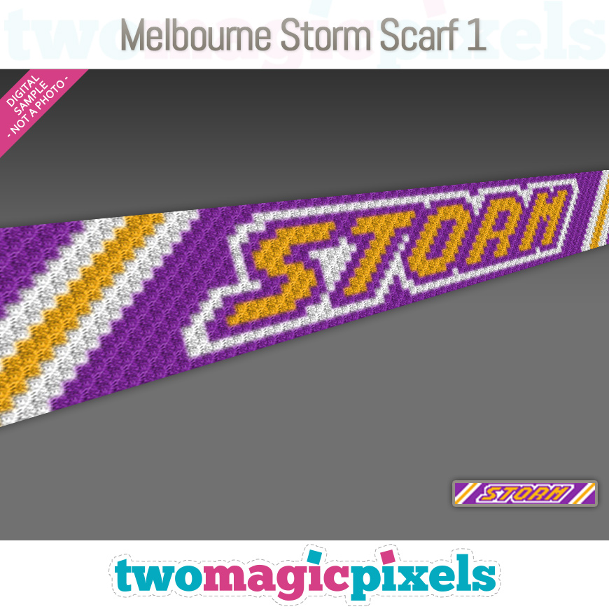 Melbourne Storm Scarf 1 by Two Magic Pixels