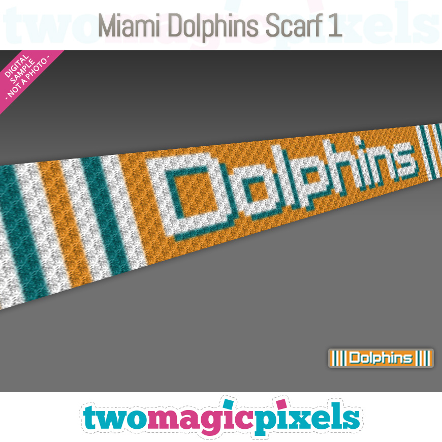 Miami Dolphins Scarf 1 by Two Magic Pixels